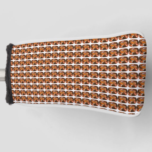 Orange Cushion-cut Pattern Golf Headcover (Vorderseite)