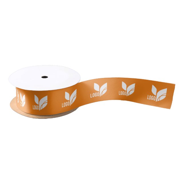 Orange Custom Business Logo Satinband (Spule)