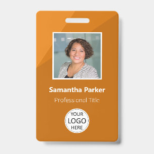Orange Custom Employee - Foto-ID, Logo, Bar-Code Ausweis