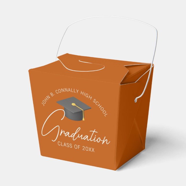 Orange Custom Graduation Party Fortune Geschenkschachtel (Vorderseite)