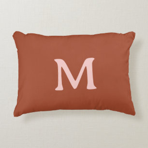 Orange Custom Monogram Burnt Dekokissen