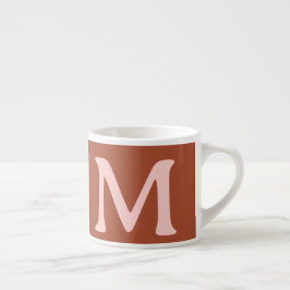Orange Custom Monogram Burnt Espressotasse