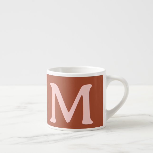 Orange Custom Monogram Burnt Espressotasse (Rechts)