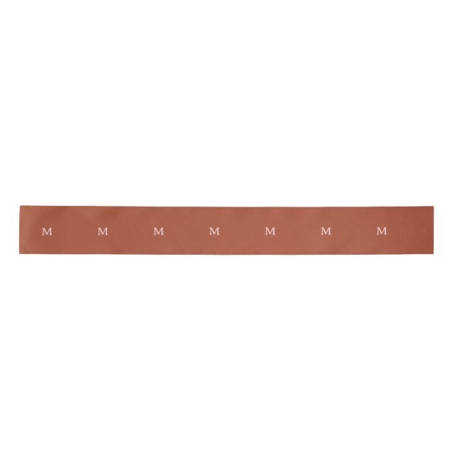 Orange Custom Monogram Burnt Satinband (Vorderseite)