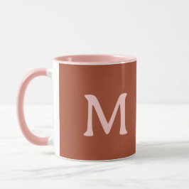 Orange Custom Monogram Burnt Tasse