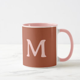 Orange Custom Monogram Burnt Tasse