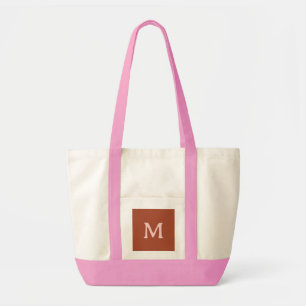 Orange Custom Monogram Burnt Tragetasche