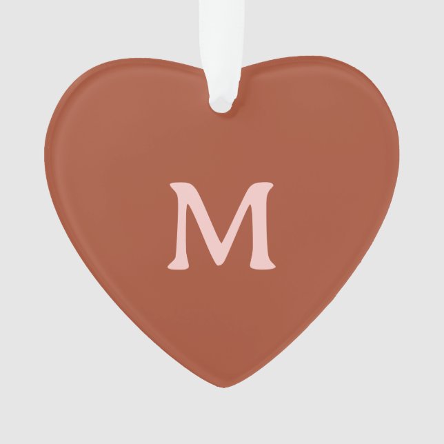 Orange Custom Monogram Foto Burnt Ornament (Vorderseite)