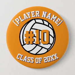 Orange Custom Volleyball Player and Class Button