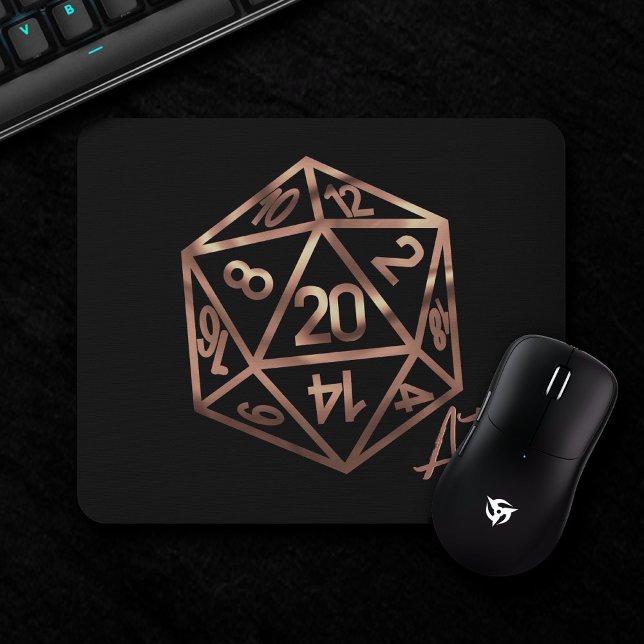 Orange D20 Crit AF | Roleplayer PnP Gamer Dice Mousepad (Von Creator hochgeladen)