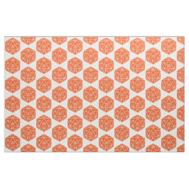 Orange D20 Dice Fabric Stoff