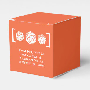 Orange D20 Dice Gamer Gefälligkeitsboxen Geschenkschachtel