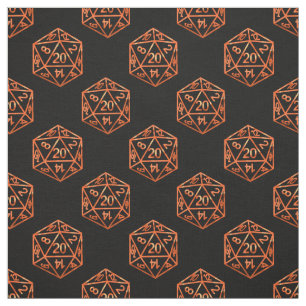 Orange D20 Muster RPG-Würfel für Rollenspieler Stoff