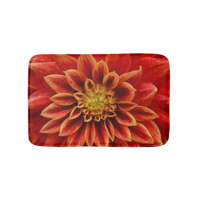 Orange dahlia Blume Badematte (Vorderseite)