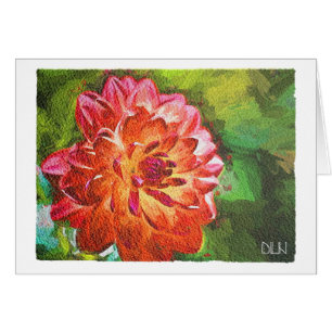 Orange Dahlia/Floral Art/Aquarellbild