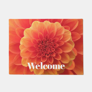 Orange Dahlia Fußmatte