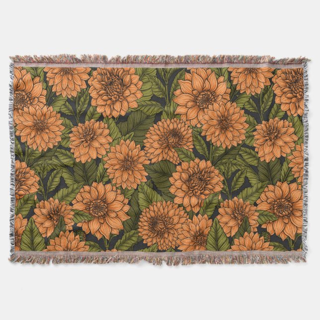 Orange Dahlia Garden Decke (Vorderseite)