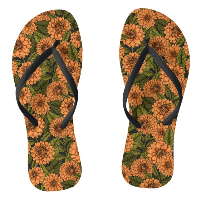 Orange Dahlia Garden Flip Flops (Fußbett)