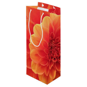 Orange Dahlia Geschenktüte Für Weinflaschen