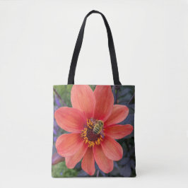 Orange Dahlia mit Fuzzy Bee Floral