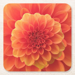 Orange Dahlia Rechteckiger Pappuntersetzer