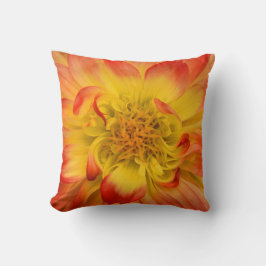 Orange Dahlie-Wurfs-Kissen Kissen