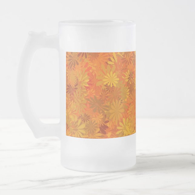 Orange Daisies Mattglas Bierglas (Links)