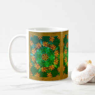Orange Daisy Abstrakt Floral Art Kaffeetasse