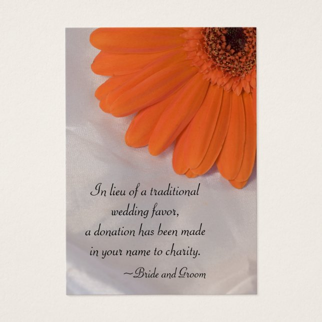Orange Daisy and Satin Wedding Wohltätigkeit Fevor (Vorderseite)