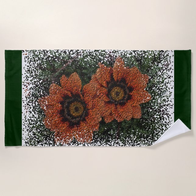 Orange Daisy Balls Beach Handtuch (Vorderseite)