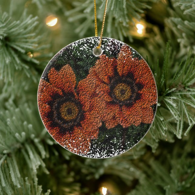 Orange Daisy Balls Keramik Dekoration (Baum)