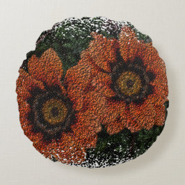 Orange Daisy Balls Round Cushion Rundes Kissen