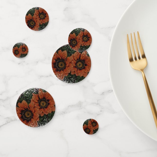 Orange Daisy Balls Table Confetti Konfetti (Gruppe)