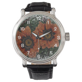 Orange Daisy Balls Watch Armbanduhr