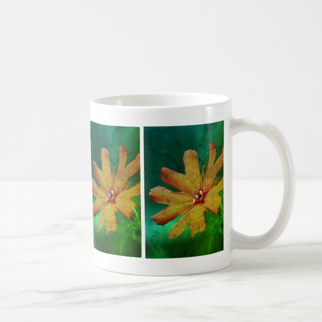 Orange Daisy Blume Abstrakt erschüttert Kaffeetasse (Rechts)