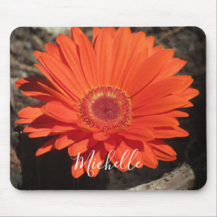 Orange Daisy Blume Foto Name Mousepad