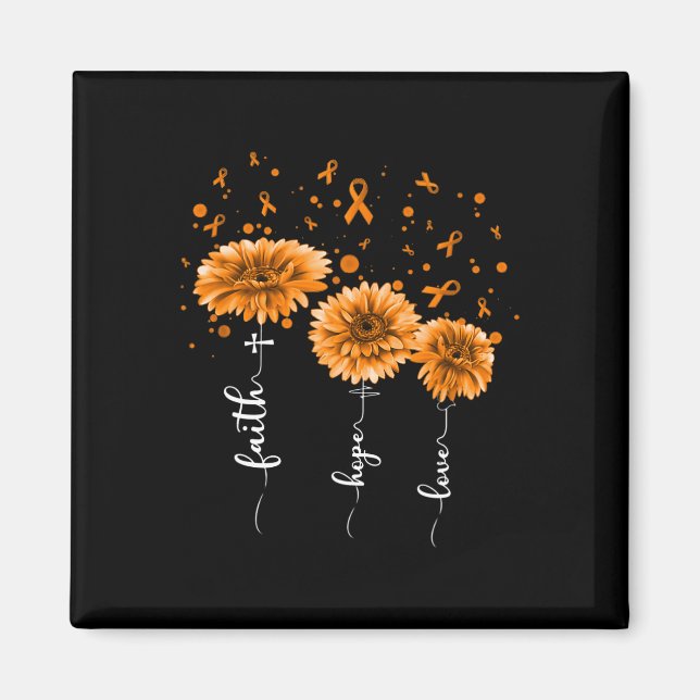 Orange Daisy Blume Leukämie Bewusstsein Magnet (Vorne)