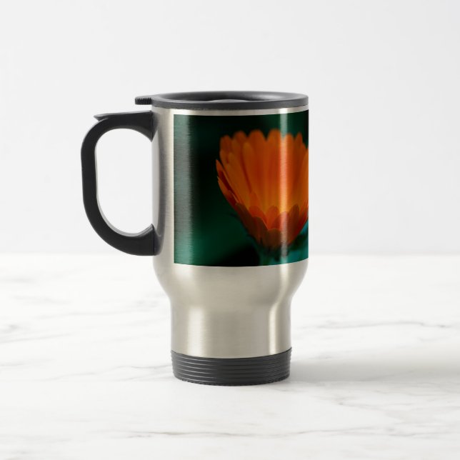 Orange daisy Blume Reisebecher (Links)