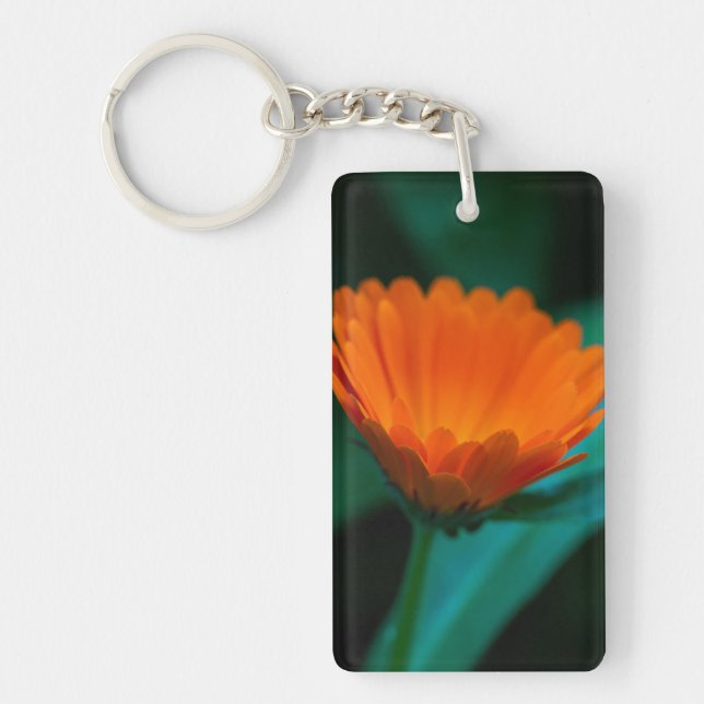 Orange daisy Blume Schlüsselanhänger (Vorderseite)