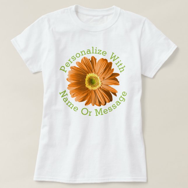 Orange Daisy Blume T-Shirt (Design vorne)