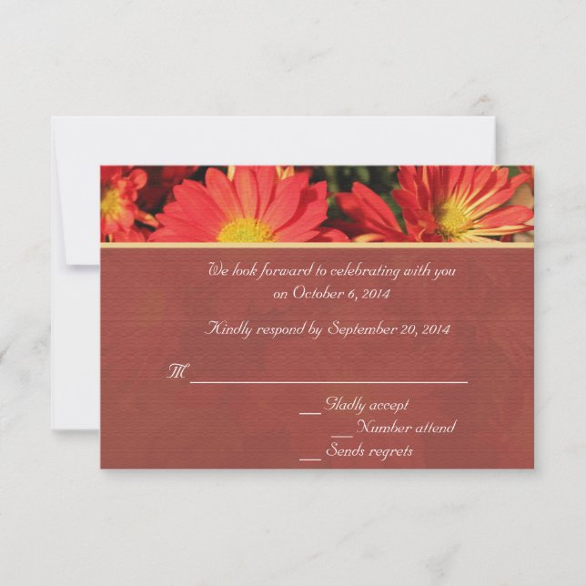 Orange daisy Blume UAWG Hochzeit Einladung (Vorderseite)