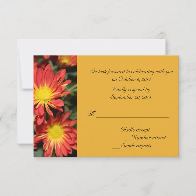 Orange daisy Blume UAWG Hochzeitskarten Einladung (Vorderseite)