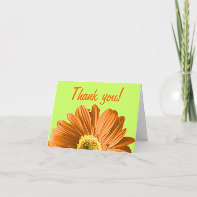 Orange Daisy Blume Vielen Dank oder Ihre ganz pers Dankeskarte (Vorderseite)