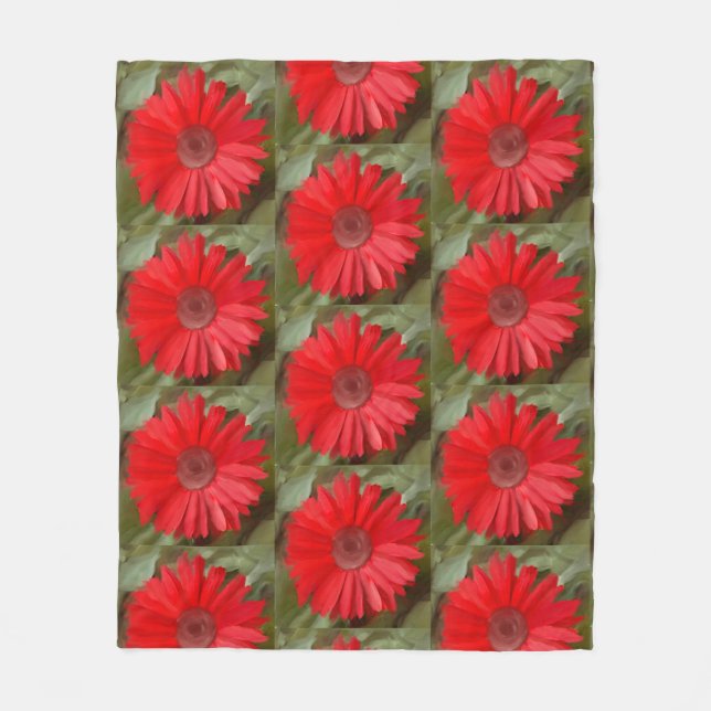Orange Daisy Fleece Blanket (Vorderseite)