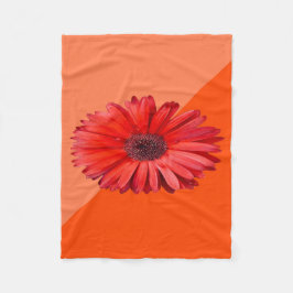 Orange Daisy Fleece Blanket