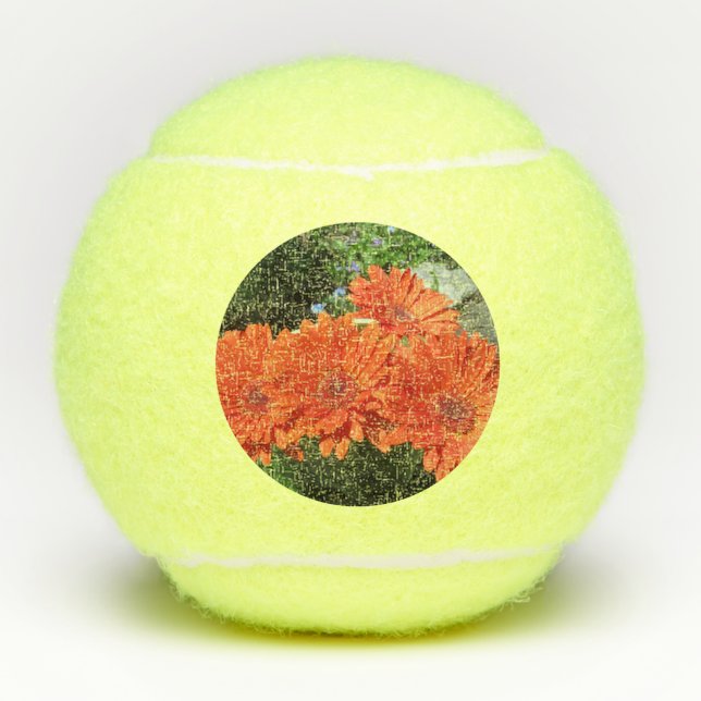 Orange Daisy Foto Tennis Ball (Vorderseite)