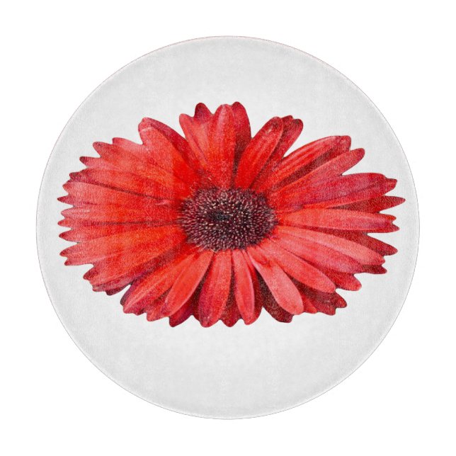 Orange Daisy Glasspanplatte Schneidebrett (Vorderseite)
