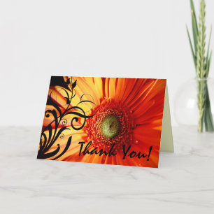 Orange Daisy Thank You Dankeskarte