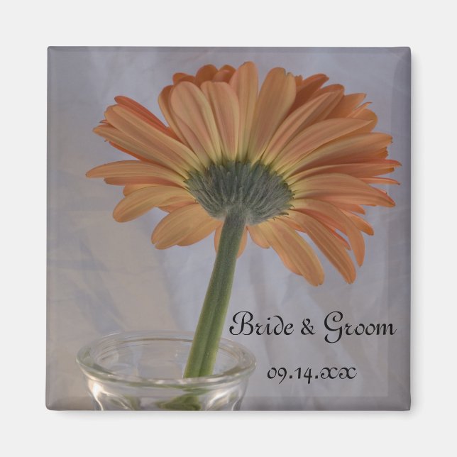 Orange Daisy Wedding Magnet (Vorne)
