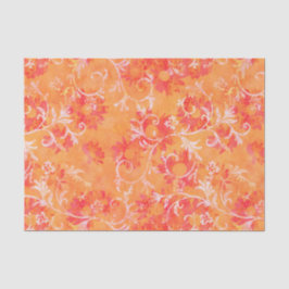 Orange Damast-Muster Seidenpapier